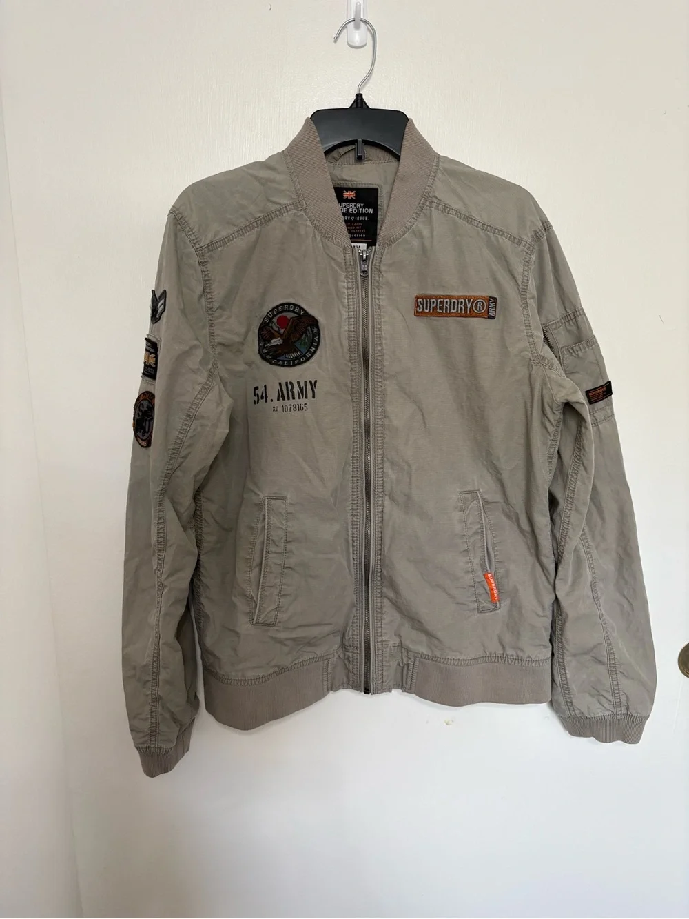 Super dry Rookie Duty Patch Bomber Jacket size L